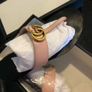 Women’s authentic Gucci leather slides